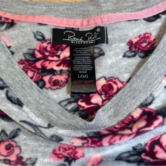 Rene Rofe Long Sleeve Flowered Pajama Set - Picture 3 of 9